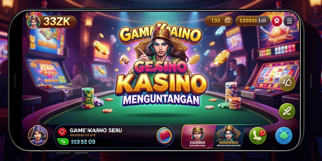 Screenshot utama dari 33ZK menampilkan aksi seru permainan Kasino.