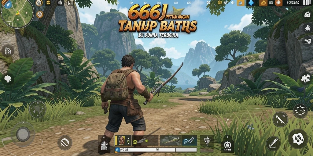 Screenshot dari gameplay <strong>666J</strong> yang menampilkan dunia terbuka yang epik.