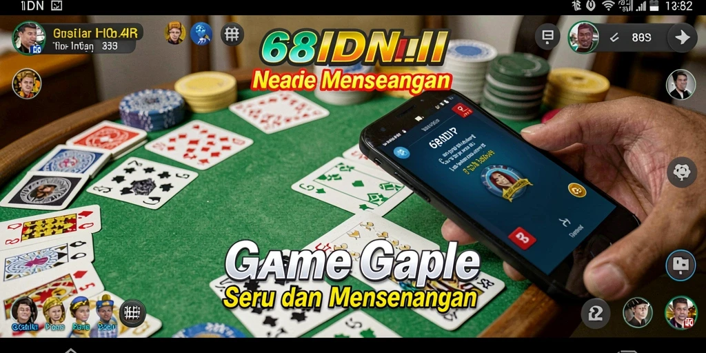 Screenshot utama 68IDN menampilkan gameplay Gaple yang seru.