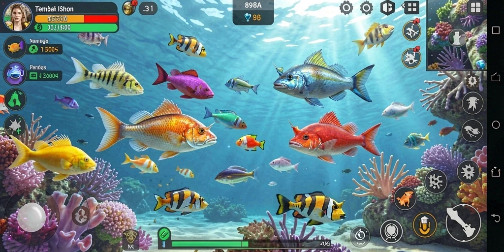 Screenshot 898A menampilkan gameplay Tembak Ikan yang seru.