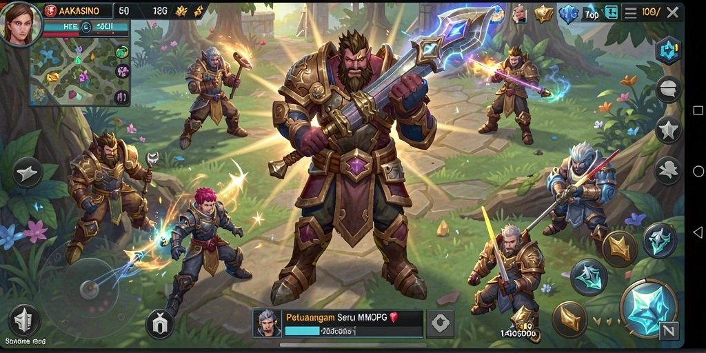 Gameplay seru AAKASINO dengan pertarungan epik antar pemain.