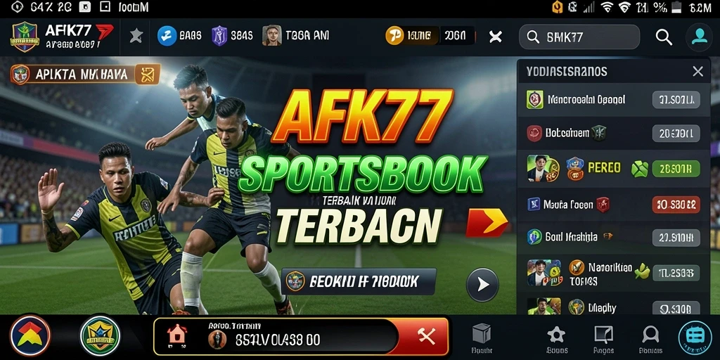 Tampilan gameplay AFK77 dengan pilihan taruhan olahraga.