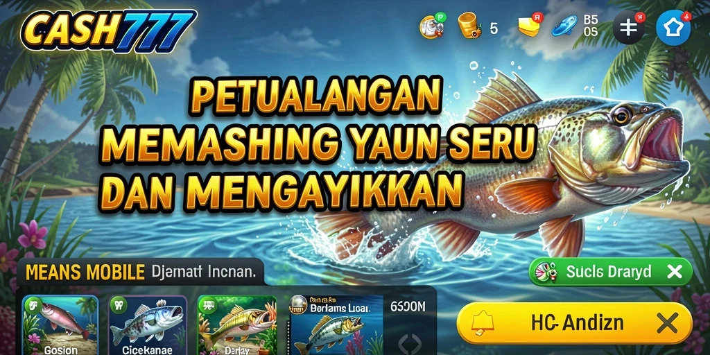 Tampilan gameplay <strong>CASH777</strong> yang menarik saat menangkap ikan.