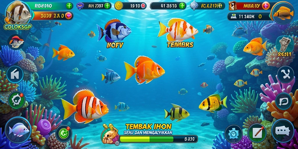 Tampilan gameplay COLOKSGP dengan aksi tembak ikan yang seru.