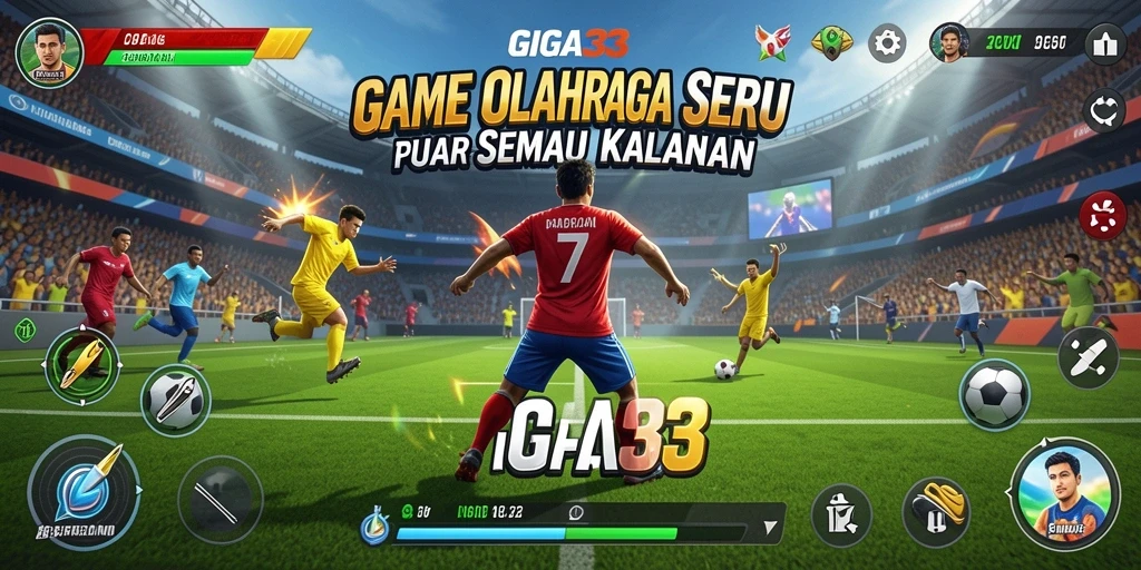 Tampilan gameplay GIGA33 menampilkan pertandingan olahraga yang seru.