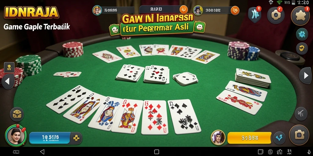 Tampilan gameplay seru dalam IDNRAJA, nikmati Gaple bersama teman.