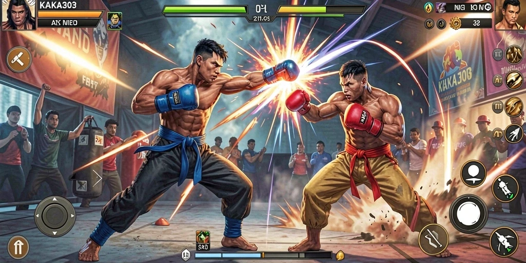 Tampilan seru gameplay KAKA303 dengan aksi pertarungan mendebarkan.