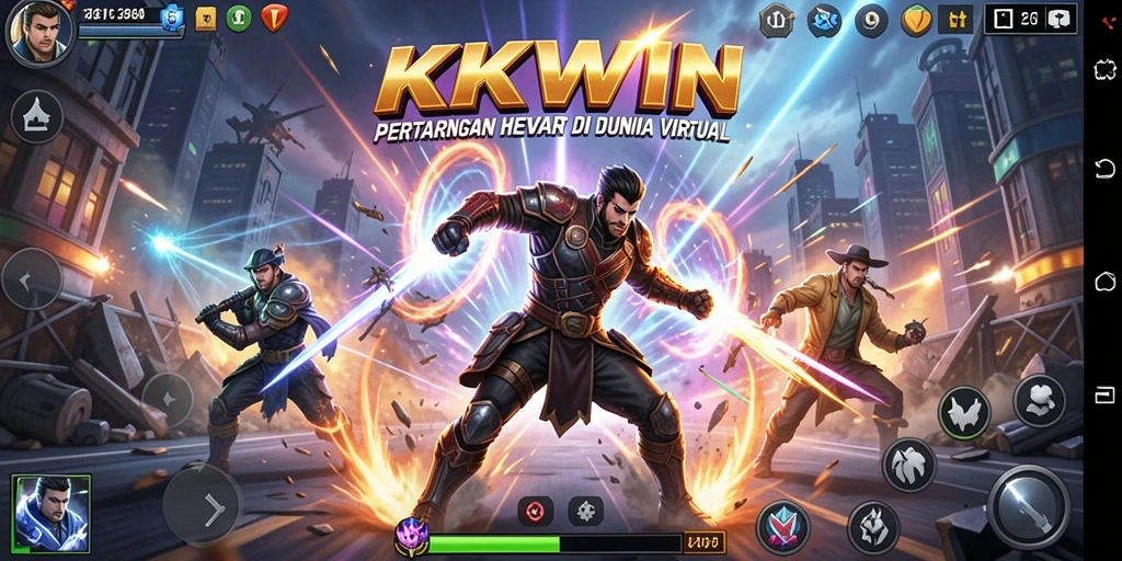 Screenshot menampilkan pertarungan epik dalam KKWIN.