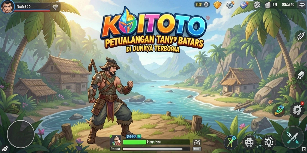 Screenshot gameplay KOITOTO menampilkan petualangan seru di dunia terbuka.