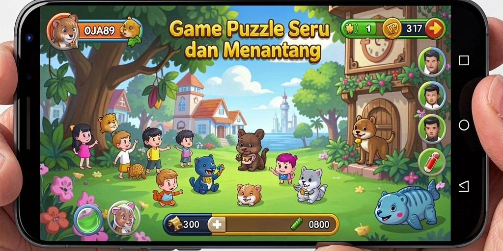 Screenshot OJA89 menampilkan gameplay Puzzle yang seru dan menantang.