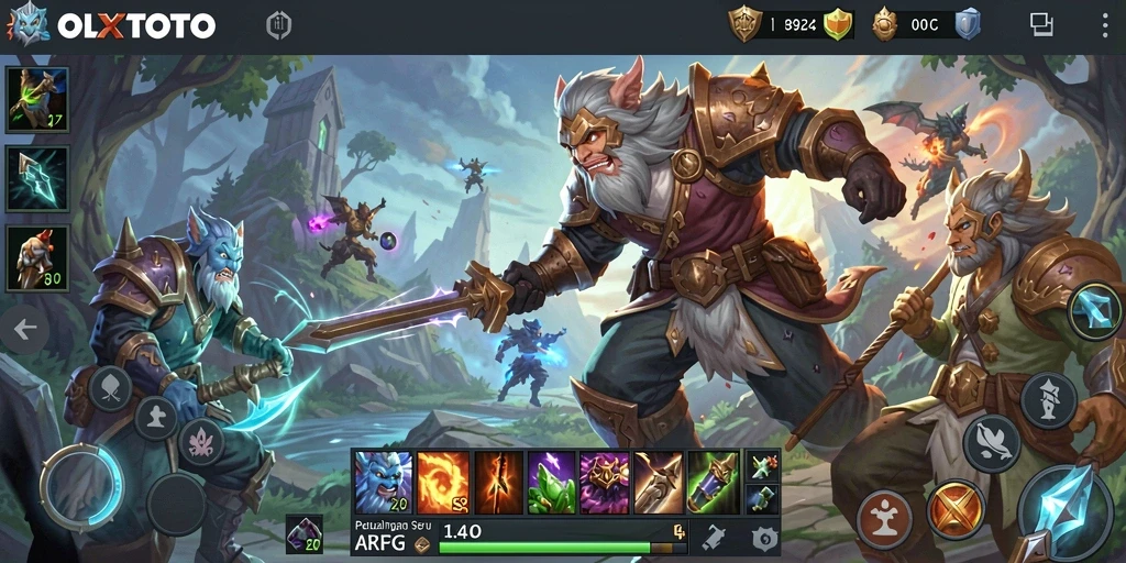 Screenshot menampilkan aksi pertarungan seru dalam OLXTOTO ARPG.