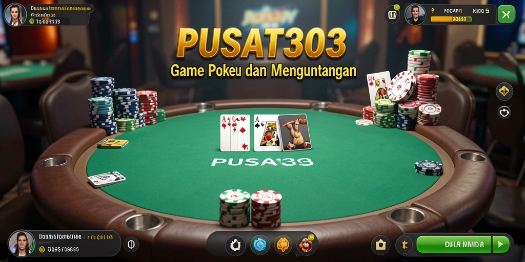 Tangkapan layar PUSAT303 yang menunjukkan aksi permainan poker yang mendebarkan.