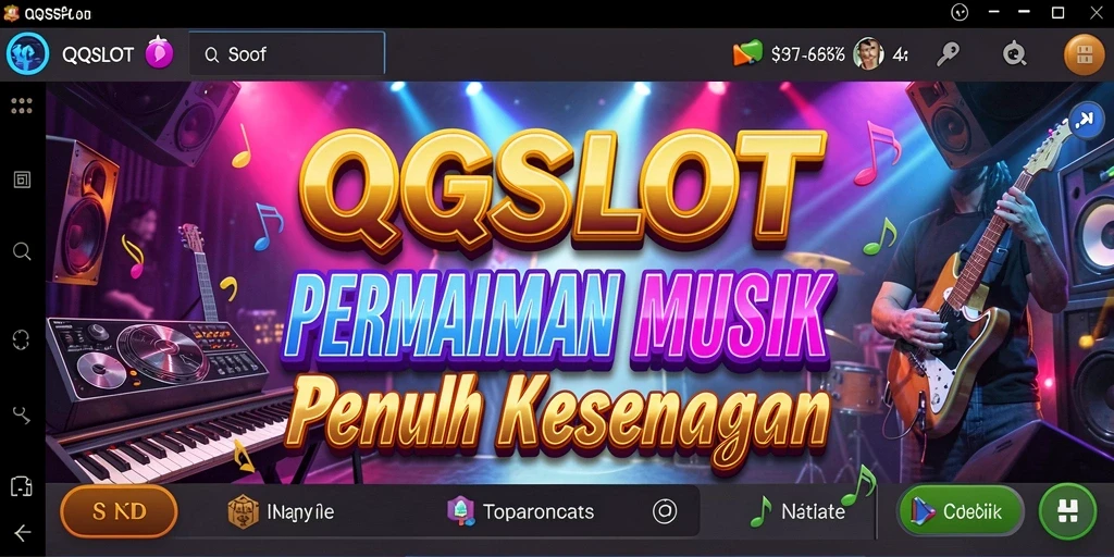 Tampilan screenshot QQSLOT saat pemain menikmati musik dan tantangan.