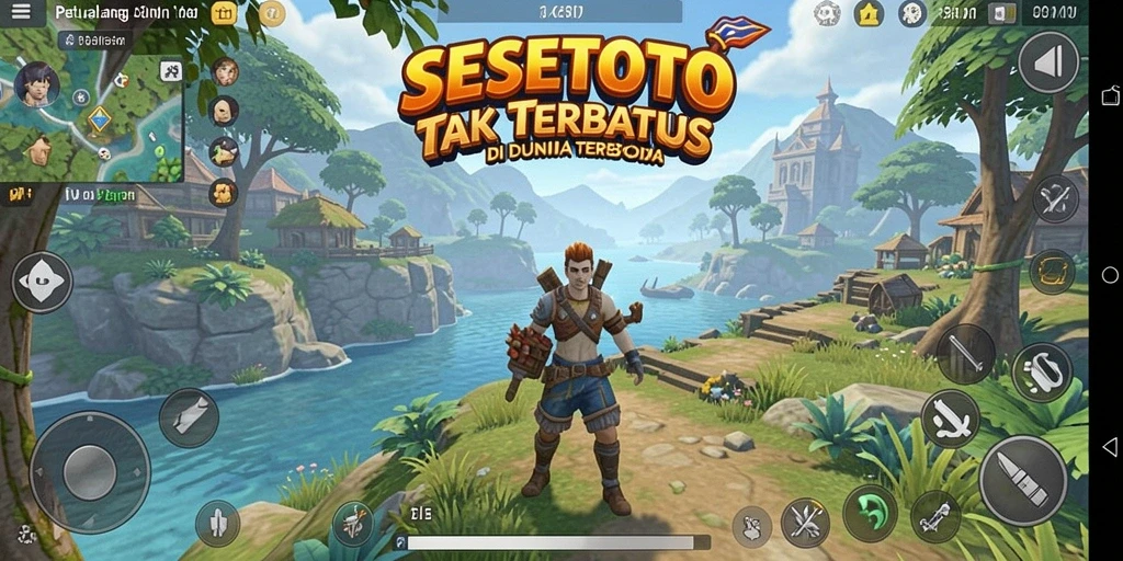 Screenshot gameplay SESETOTO menampakkan petualangan mendebarkan di dunia terbuka.