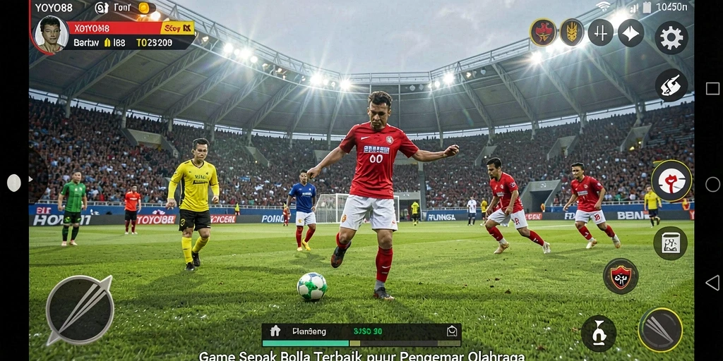 Tangkapan layar gameplay <strong>YOYO88</strong> menampilkan pertandingan sepak bola yang mendebarkan.