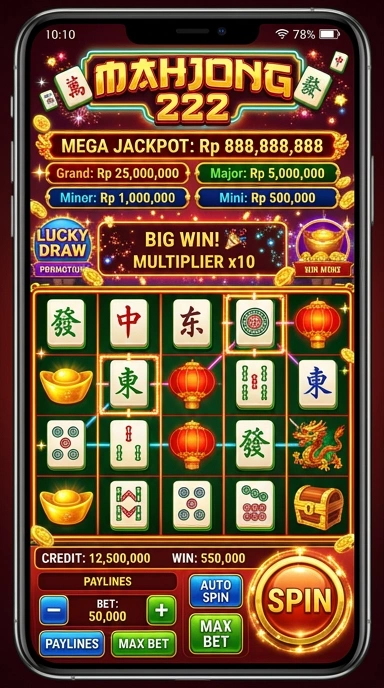 Tampilan antarmuka pengguna di mahjong222 yang menarik.